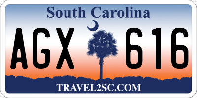 SC license plate AGX616