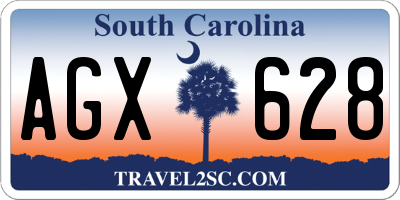 SC license plate AGX628
