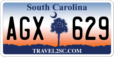 SC license plate AGX629