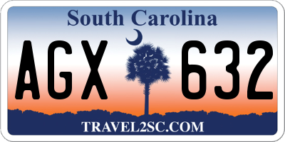 SC license plate AGX632