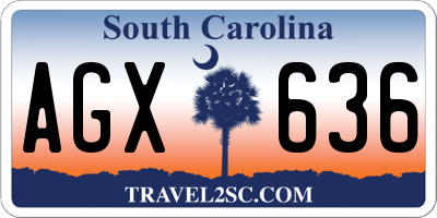 SC license plate AGX636