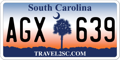 SC license plate AGX639