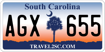 SC license plate AGX655