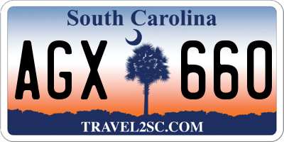 SC license plate AGX660
