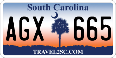 SC license plate AGX665