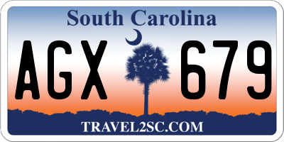 SC license plate AGX679