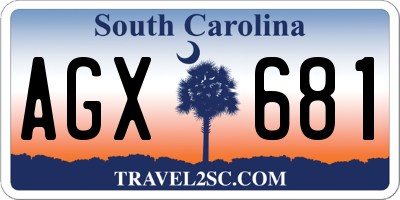 SC license plate AGX681