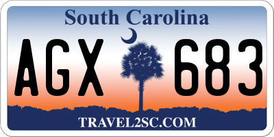 SC license plate AGX683