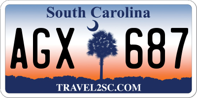 SC license plate AGX687