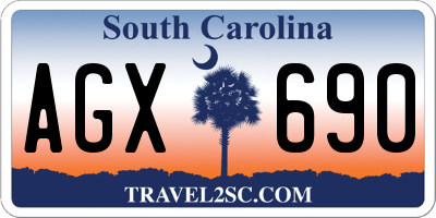 SC license plate AGX690