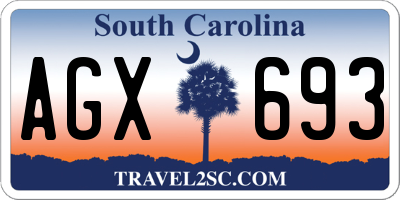 SC license plate AGX693
