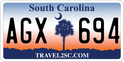 SC license plate AGX694