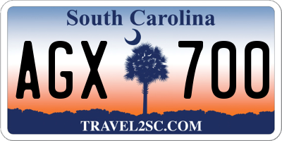 SC license plate AGX700