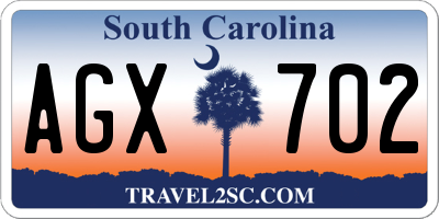 SC license plate AGX702
