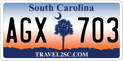 SC license plate AGX703