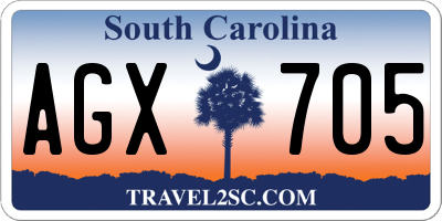 SC license plate AGX705