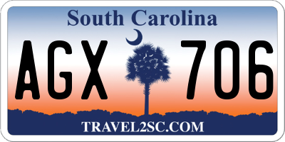 SC license plate AGX706