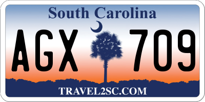 SC license plate AGX709