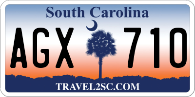 SC license plate AGX710