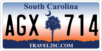SC license plate AGX714