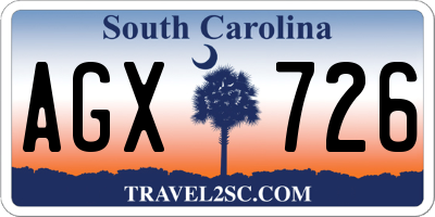 SC license plate AGX726
