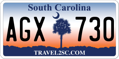 SC license plate AGX730