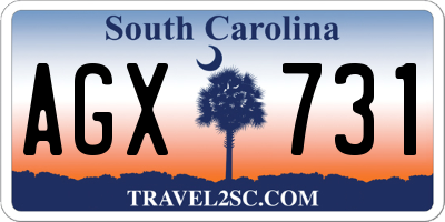 SC license plate AGX731