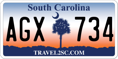 SC license plate AGX734