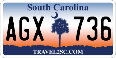 SC license plate AGX736