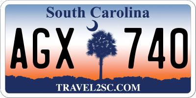 SC license plate AGX740