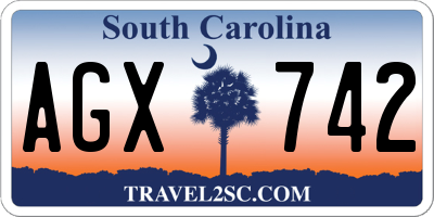 SC license plate AGX742