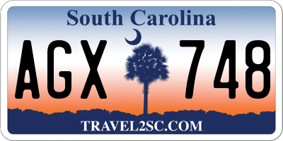 SC license plate AGX748