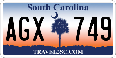 SC license plate AGX749