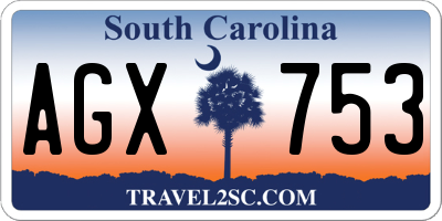 SC license plate AGX753