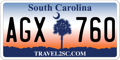 SC license plate AGX760