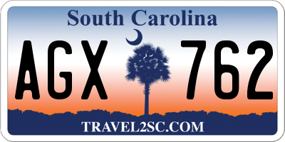 SC license plate AGX762