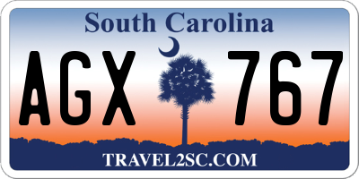 SC license plate AGX767