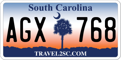 SC license plate AGX768
