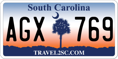 SC license plate AGX769