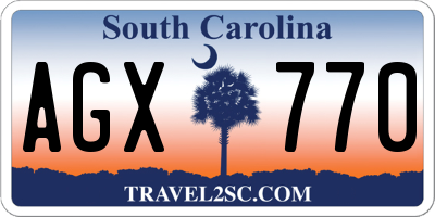 SC license plate AGX770