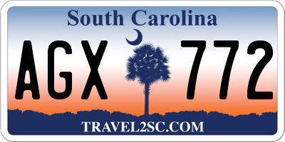 SC license plate AGX772