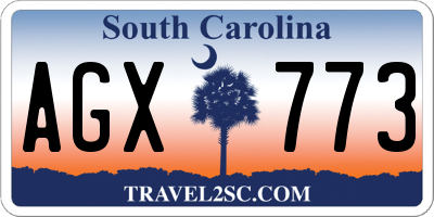 SC license plate AGX773