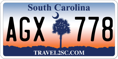 SC license plate AGX778