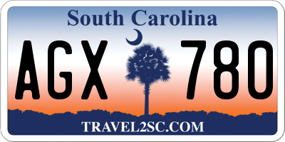 SC license plate AGX780