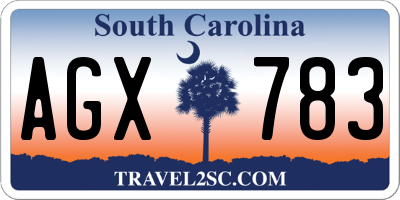SC license plate AGX783