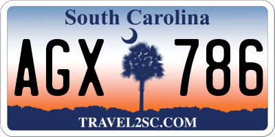 SC license plate AGX786