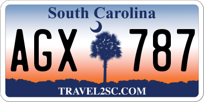 SC license plate AGX787