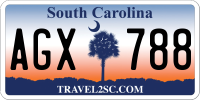 SC license plate AGX788