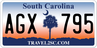 SC license plate AGX795