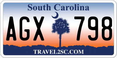 SC license plate AGX798